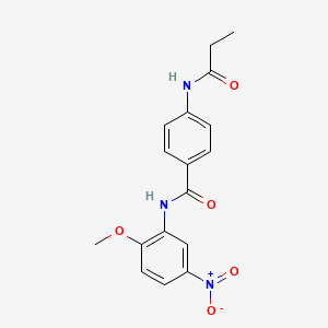 molecular formula C17H17N3O5 B5774144 N-(2-methoxy-5-nitrophenyl)-4-(propanoylamino)benzamide 
