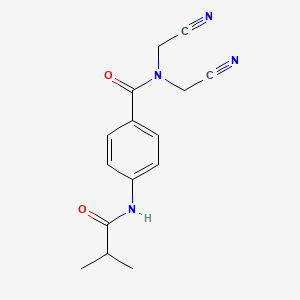 molecular formula C15H16N4O2 B5774161 N,N-BIS(CYANOMETHYL)-4-(2-METHYLPROPANAMIDO)BENZAMIDE 