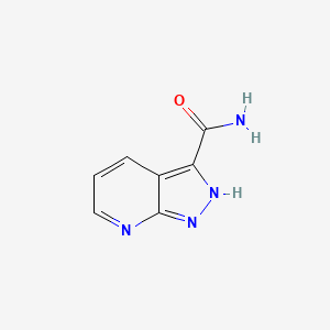 molecular formula C7H6N4O B577417 1H-吡唑并[3,4-b]吡啶-3-甲酰胺 CAS No. 1245645-04-8