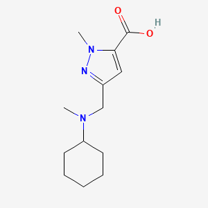 molecular formula C13H21N3O2 B577424 3-((cyclohexyl(methyl)amino)methyl)-1-methyl-1H-pyrazole-5-carboxylic acid CAS No. 1223748-43-3