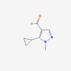 molecular formula C8H10N2O B577429 5-Cyclopropyl-1-methyl-1H-pyrazole-4-carbaldehyde CAS No. 1215295-85-4