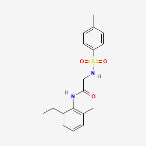 molecular formula C18H22N2O3S B5774322 N-(2-ethyl-6-methylphenyl)-2-[(4-methylphenyl)sulfonylamino]acetamide 