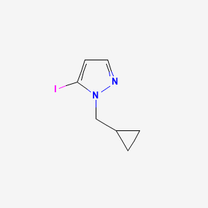 molecular formula C7H9IN2 B577438 1-(环丙基甲基)-5-碘-1H-吡唑 CAS No. 1345471-39-7