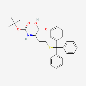 molecular formula C28H31NO4S B577445 (R)-2-((tert-Butoxycarbonyl)amino)-4-(tritylthio)butanoic acid CAS No. 1301706-43-3