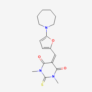 molecular formula C17H21N3O3S B5774506 5-{[5-(azepan-1-yl)furan-2-yl]methylidene}-1,3-dimethyl-2-thioxodihydropyrimidine-4,6(1H,5H)-dione 