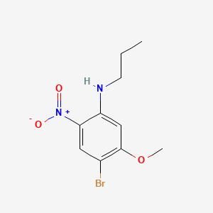 molecular formula C10H13BrN2O3 B577455 4-Bromo-5-methoxy-2-nitro-N-propylaniline CAS No. 1280786-69-7