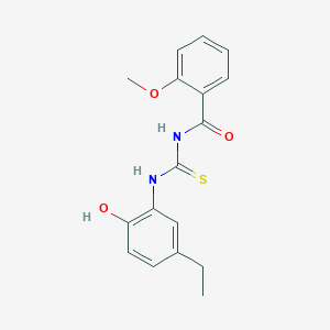 molecular formula C17H18N2O3S B5774602 N-[(5-ethyl-2-hydroxyphenyl)carbamothioyl]-2-methoxybenzamide 