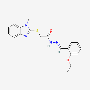 molecular formula C19H20N4O2S B5774659 N'-[(E)-(2-ethoxyphenyl)methylidene]-2-[(1-methyl-1H-benzimidazol-2-yl)sulfanyl]acetohydrazide 
