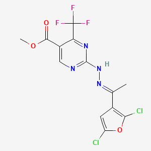 molecular formula C13H9Cl2F3N4O3 B5774670 methyl 2-[(2E)-2-[1-(2,5-dichlorofuran-3-yl)ethylidene]hydrazinyl]-4-(trifluoromethyl)pyrimidine-5-carboxylate 