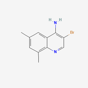 molecular formula C11H11BrN2 B577468 3-Bromo-6,8-dimethylquinolin-4-amine CAS No. 1210973-84-4