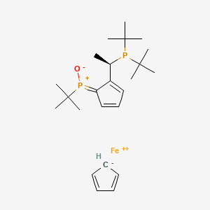 molecular formula C24H39FeOP2+ B577469 (SP)-1-[(R)-1-(Di-tert-butylphosphino)ethyl]-2-[(R)-phenylphosphinoyl]ferrocene CAS No. 1221746-56-0