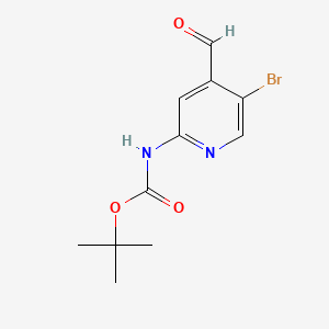 molecular formula C11H13BrN2O3 B577475 2-(Boc-amino)-5-bromoisonicotinaldehyde CAS No. 1260667-46-6