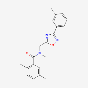 molecular formula C20H21N3O2 B5774765 N,2,5-trimethyl-N-[[3-(3-methylphenyl)-1,2,4-oxadiazol-5-yl]methyl]benzamide 