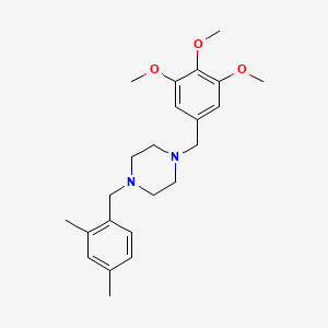 molecular formula C23H32N2O3 B5774795 1-[(2,4-Dimethylphenyl)methyl]-4-[(3,4,5-trimethoxyphenyl)methyl]piperazine 