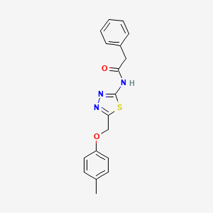 molecular formula C18H17N3O2S B5774809 N-[5-[(4-methylphenoxy)methyl]-1,3,4-thiadiazol-2-yl]-2-phenylacetamide 