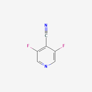 molecular formula C6H2F2N2 B577487 3,5-Difluoroisonicotinonitrile CAS No. 1214377-09-9