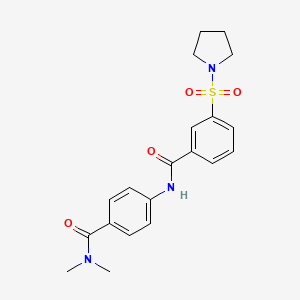 molecular formula C20H23N3O4S B5774934 N-[4-(DIMETHYLCARBAMOYL)PHENYL]-3-(PYRROLIDINE-1-SULFONYL)BENZAMIDE 