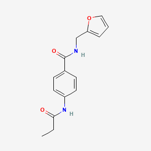 molecular formula C15H16N2O3 B5775047 N-(furan-2-ylmethyl)-4-(propanoylamino)benzamide 