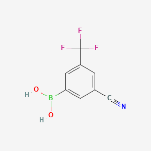 molecular formula C8H5BF3NO2 B577505 (3-Cyano-5-(trifluoromethyl)phenyl)boronic acid CAS No. 1212021-62-9
