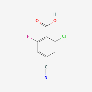 molecular formula C8H3ClFNO2 B577509 2-Chloro-4-cyano-6-fluorobenzoic acid CAS No. 1258298-29-1