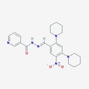 molecular formula C23H28N6O3 B5775093 N'-[(E)-[5-NITRO-2,4-BIS(PIPERIDIN-1-YL)PHENYL]METHYLIDENE]PYRIDINE-3-CARBOHYDRAZIDE 