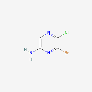molecular formula C4H3BrClN3 B577512 6-Bromo-5-chloropyrazin-2-amine CAS No. 1350885-68-5