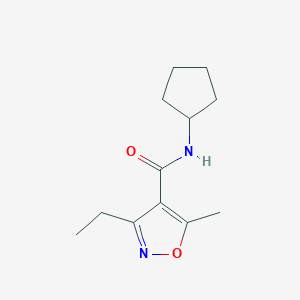 molecular formula C12H18N2O2 B5775125 N-cyclopentyl-3-ethyl-5-methyl-1,2-oxazole-4-carboxamide 
