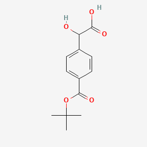 molecular formula C13H16O5 B577516 2-(4-(Tert-butoxycarbonyl)phenyl)-2-hydroxyacetic acid CAS No. 1263282-79-6