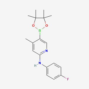 molecular formula C18H22BFN2O2 B577520 n-(4-Fluorophenyl)-4-methyl-5-(4,4,5,5-tetramethyl-1,3,2-dioxaborolan-2-yl)pyridin-2-amine CAS No. 1351206-49-9