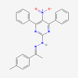molecular formula C25H21N5O2 B5775221 N-[(E)-1-(4-methylphenyl)ethylideneamino]-5-nitro-4,6-diphenylpyrimidin-2-amine 