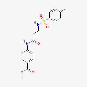 molecular formula C18H20N2O5S B5775371 methyl 4-[(3-{[(4-methylphenyl)sulfonyl]amino}propanoyl)amino]benzoate 