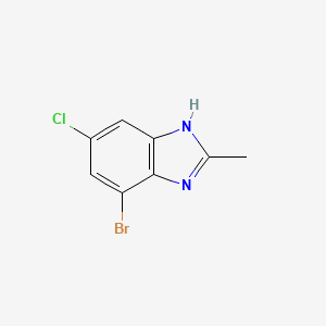 molecular formula C8H6BrClN2 B577539 4-Bromo-6-chloro-2-methyl-1H-benzo[d]imidazole CAS No. 1215205-57-4