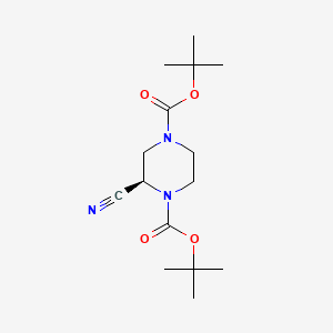 (R)-di-tert-butyl 2-cyanopiperazine-1,4-dicarboxylate