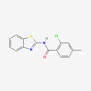 molecular formula C15H11ClN2OS B5775523 N-(1,3-benzothiazol-2-yl)-2-chloro-4-methylbenzamide 