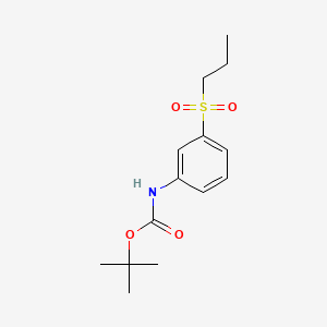 molecular formula C14H21NO4S B577556 t-Butyl N-[3-(propane-1-sulfonyl)phenyl]carbamate CAS No. 1373233-47-6