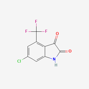 molecular formula C9H3ClF3NO2 B577558 6-Chloro-4-(trifluoromethyl)indoline-2,3-dione CAS No. 1332605-88-5
