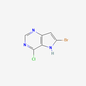 molecular formula C6H3BrClN3 B577561 6-Bromo-4-chloro-5H-pyrrolo[3,2-d]pyrimidine CAS No. 1211536-93-4