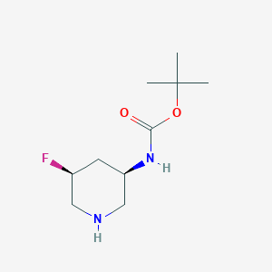 molecular formula C10H19FN2O2 B577563 tert-butyl N-[(3R,5S)-5-fluoropiperidin-3-yl]carbamate CAS No. 1363378-08-8