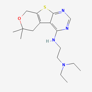 molecular formula C17H26N4OS B5775695 N-(12,12-dimethyl-11-oxa-8-thia-4,6-diazatricyclo[7.4.0.02,7]trideca-1(9),2,4,6-tetraen-3-yl)-N',N'-diethylethane-1,2-diamine 