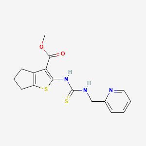 molecular formula C16H17N3O2S2 B5775702 METHYL 2-{[(PYRIDIN-2-YLMETHYL)CARBAMOTHIOYL]AMINO}-4H,5H,6H-CYCLOPENTA[B]THIOPHENE-3-CARBOXYLATE 