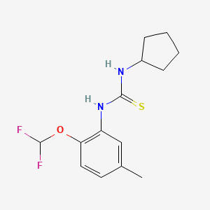 molecular formula C14H18F2N2OS B5775809 1-Cyclopentyl-3-[2-(difluoromethoxy)-5-methylphenyl]thiourea 