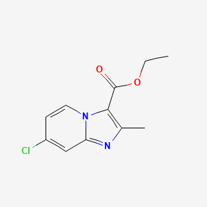 molecular formula C11H11ClN2O2 B577596 Ethyl 7-chloro-2-methylimidazo[1,2-A]pyridine-3-carboxylate CAS No. 1335053-81-0