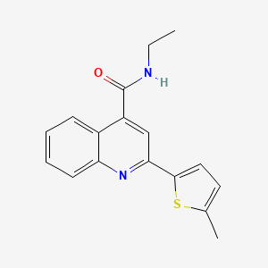 molecular formula C17H16N2OS B5775976 N-ethyl-2-(5-methylthiophen-2-yl)quinoline-4-carboxamide 