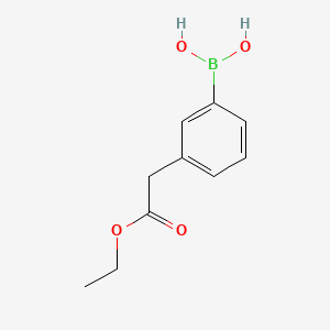 molecular formula C10H13BO4 B577599 (3-(2-Ethoxy-2-oxoethyl)phenyl)boronic acid CAS No. 1256345-69-3