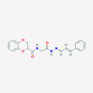 molecular formula C20H19N3O4 B5775995 N-[2-oxo-2-[(2E)-2-[(E)-3-phenylprop-2-enylidene]hydrazinyl]ethyl]-2,3-dihydro-1,4-benzodioxine-3-carboxamide 