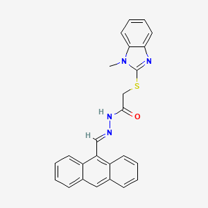 molecular formula C25H20N4OS B5776005 N'-(9-ANTHRYLMETHYLENE)-2-((1-METHYL-1H-BENZIMIDAZOL-2-YL)THIO)ACETOHYDRAZIDE 