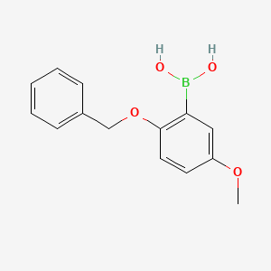 molecular formula C14H15BO4 B577604 (2-(Benzyloxy)-5-methoxyphenyl)boronic acid CAS No. 1236768-61-8