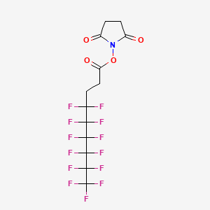 molecular formula C13H8F13NO4 B577606 1-[(4,4,5,5,6,6,7,7,8,8,9,9,9-Tridecafluorononanoyl)oxy]pyrrolidine-2,5-dione CAS No. 1262770-54-6