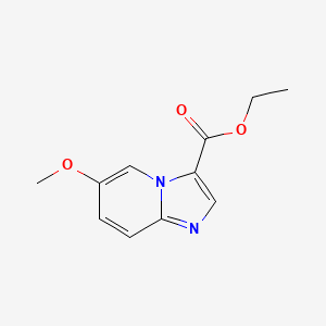 molecular formula C11H12N2O3 B577608 Ethyl 6-methoxyimidazo[1,2-a]pyridine-3-carboxylate CAS No. 1220039-84-8
