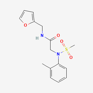 molecular formula C15H18N2O4S B5776086 N-(furan-2-ylmethyl)-2-(2-methyl-N-methylsulfonylanilino)acetamide 